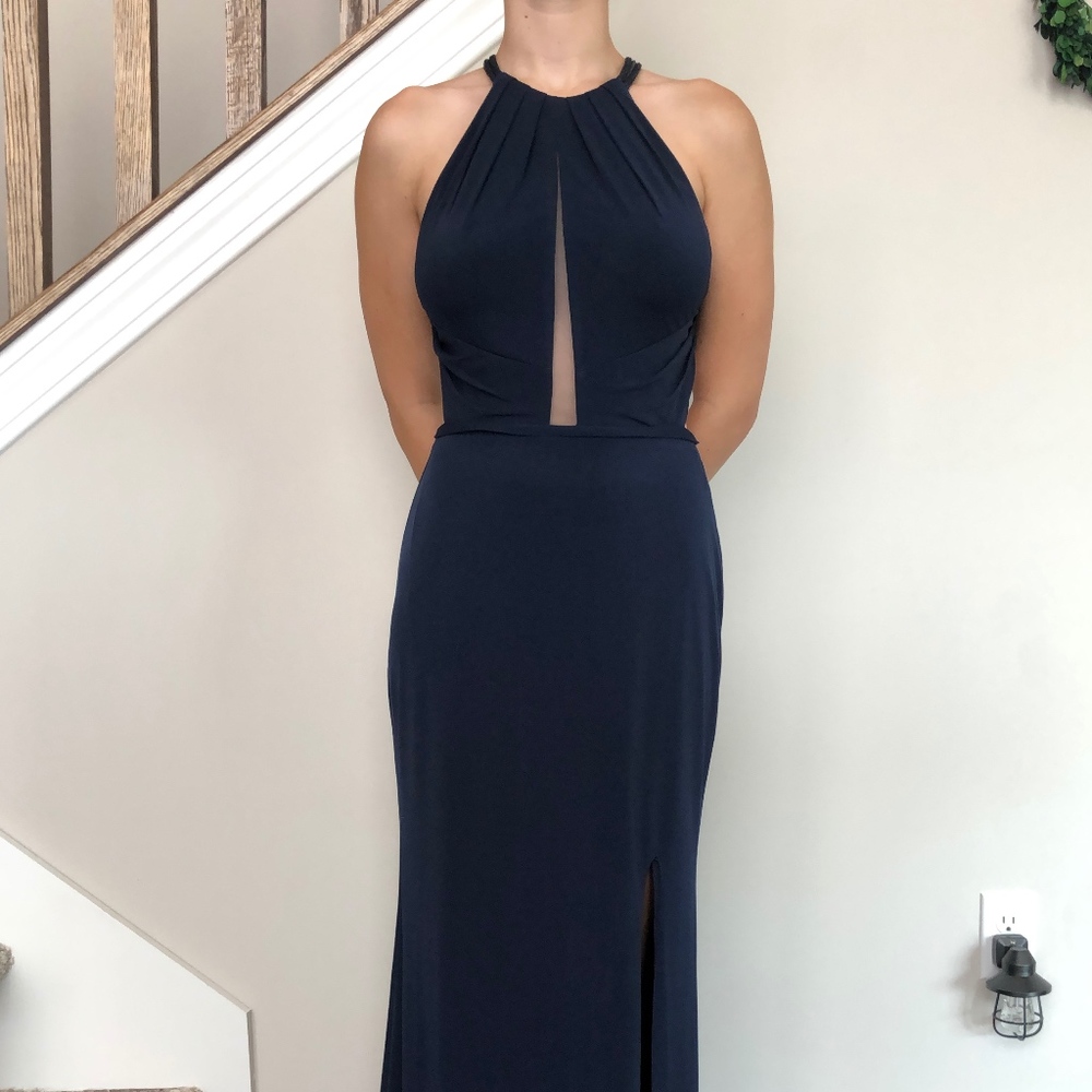 La Femme Full Length Prom Dress